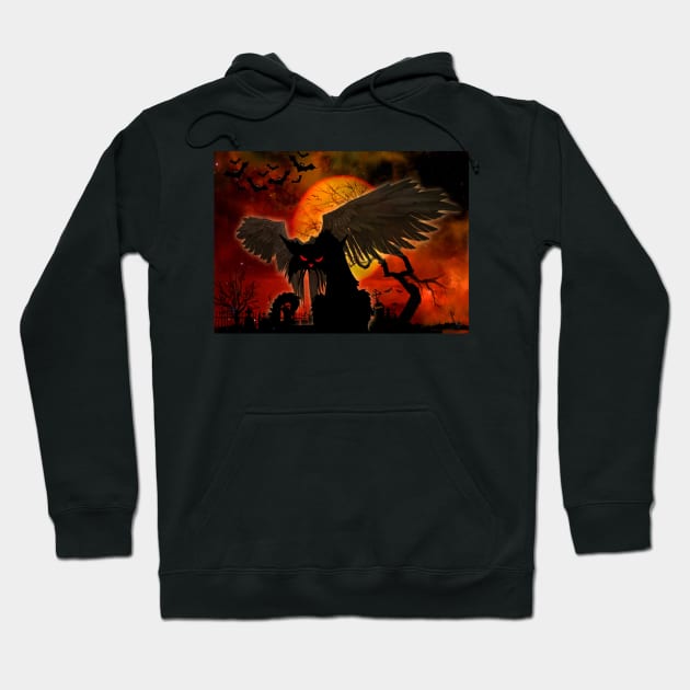 Evil Angel Halloween cat Hoodie by TeAnne